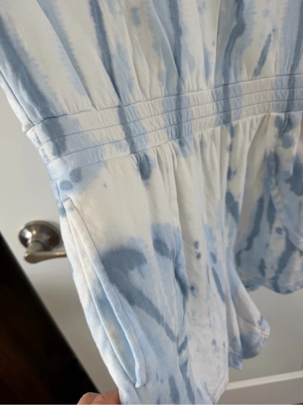 Athleta Light Blue & White Tie-Dye Kids One-Piece Romper